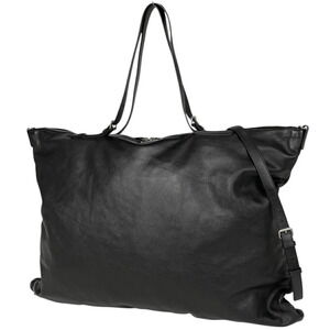 Saint Laurent logo tote bag shoulder leather black